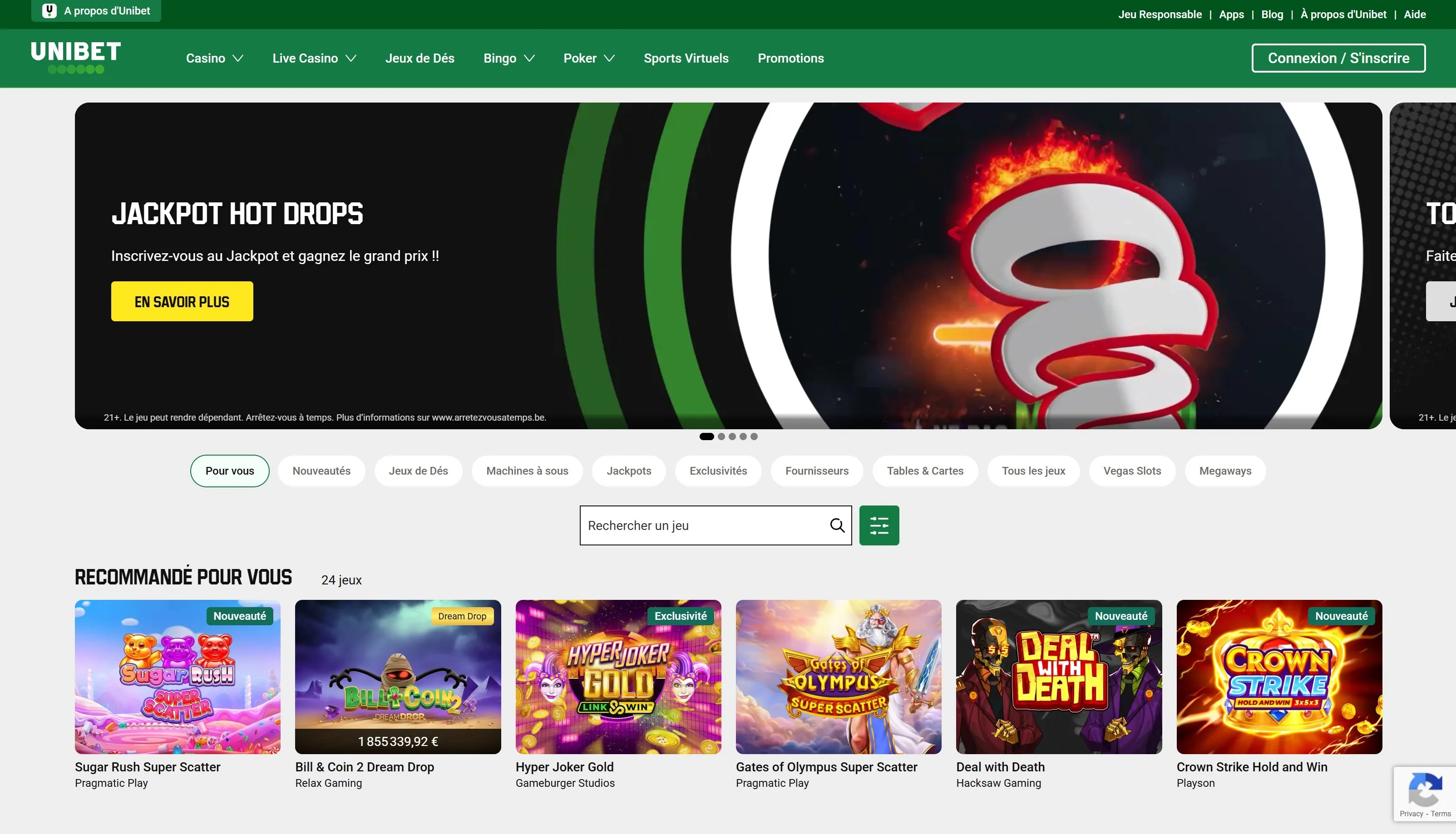Unibet Casino Belgique